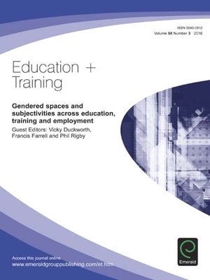 cover image of Education + Training, Volume 58, Number 3